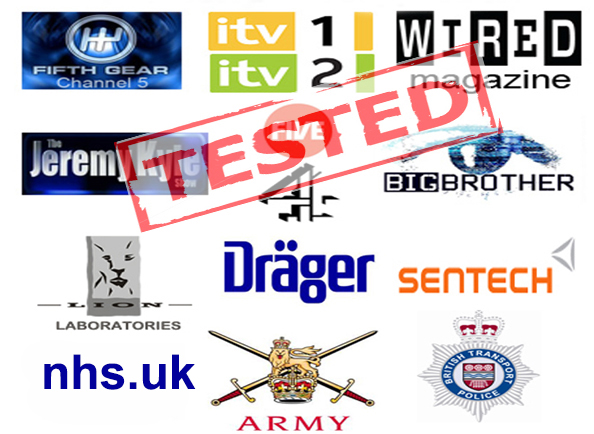 Breathalysers featured and tested on TV and Wired magazine Tested and supplied to TV Shows. Authorised suppliers oif Police breathalyzers